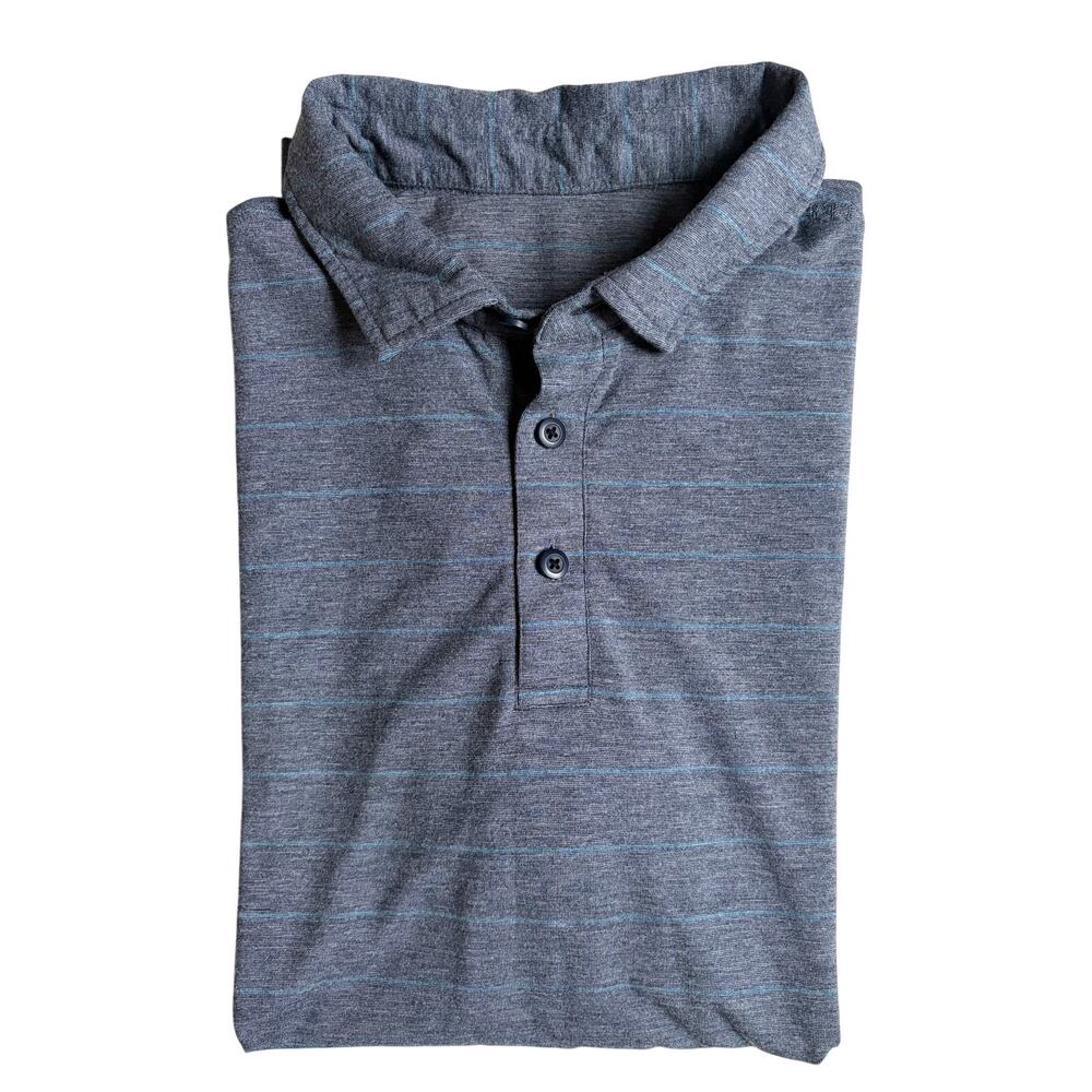 Lululemon Evolution Polo (Lookout Stripe Heathered True Navy Heathered Poseidon)